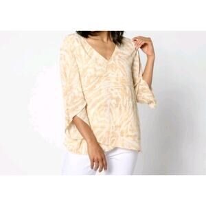 Beautiful Size XXS Natural Animal Printed Blouse A646348 NWOT